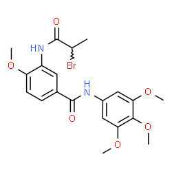 ChemSpider 2D Image | 3-[(2-Bromopropanoyl)amino]-4-methoxy-N-(3,4,5-trimethoxyphenyl)benzamide | C20H23BrN2O6