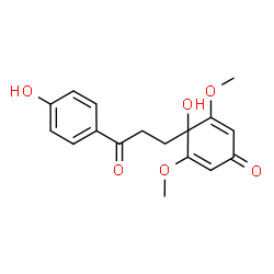 ChemSpider 2D Image | 4-Hydroxy-4-[3-(4-hydroxyphenyl)-3-oxopropyl]-3,5-dimethoxy-2,5-cyclohexadien-1-one | C17H18O6