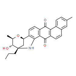 ChemSpider 2D Image | (2S,3S,4R,6R)-3-hydroxy-4,12-dimethyl-2-propyl-1,3,4,6-tetrahydro-2H-2,6-methanotetrapheno[9,8-c][1,5]oxazocine-9,16-dione | C28H27NO4