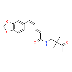 ChemSpider 2D Image | (2E,4Z)-5-(1,3-Benzodioxol-5-yl)-N-(2,2-dimethyl-3-oxobutyl)-2,4-pentadienamide | C18H21NO4