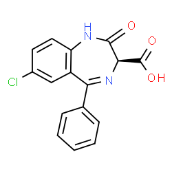 ChemSpider 2D Image | (3S)-7-Chloro-2-oxo-5-phenyl-2,3-dihydro-1H-1,4-benzodiazepine-3-carboxylic acid | C16H11ClN2O3