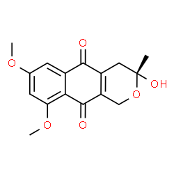 ChemSpider 2D Image | (3R)-3-Hydroxy-7,9-dimethoxy-3-methyl-3,4-dihydro-1H-benzo[g]isochromene-5,10-dione | C16H16O6