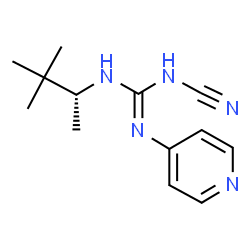ChemSpider 2D Image | 1-cyano-3-[(2R)-3,3-dimethylbutan-2-yl]-2-pyridin-4-ylguanidine | C13H19N5
