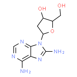 ChemSpider 2D Image | 9-(2-Deoxypentofuranosyl)-9H-purine-6,8-diamine | C10H14N6O3