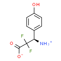 ChemSpider 2D Image | (3R)-3-Ammonio-2,2-difluoro-3-(4-hydroxyphenyl)propanoate | C9H9F2NO3