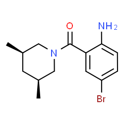 ChemSpider 2D Image | 4-bromo-2-{[(3R,5S)-3,5-dimethylpiperidin-1-yl]carbonyl}aniline | C14H19BrN2O