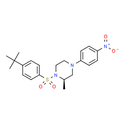 ChemSpider 2D Image | (2R)-1-[(4-tert-butylphenyl)sulfonyl]-2-methyl-4-(4-nitrophenyl)piperazine | C21H27N3O4S