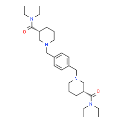 ChemSpider 2D Image | (3R,3'R)-1,1'-[1,4-Phenylenebis(methylene)]bis(N,N-diethyl-3-piperidinecarboxamide) | C28H46N4O2