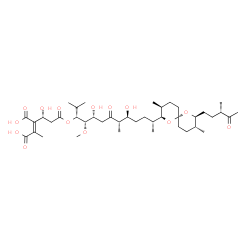 ChemSpider 2D Image | (2Z)-2-[(1R)-3-{[(3R,4S,5R,8S,9S,12R)-12-{(2S,3S,6R,8S,9R)-3,9-dimethyl-8-[(3S)-3-methyl-4-oxopentyl]-1,7-dioxaspiro[5.5]undec-2-yl}-5,9-dihydroxy-4-methoxy-2,8-dimethyl-7-oxotridecan-3-yl]oxy}-1-hydroxy-3-oxopropyl]-3-methylbut-2-enedioic acid | C41H68O14