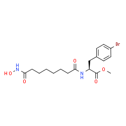 ChemSpider 2D Image | Methyl 4-bromo-N-[8-(hydroxyamino)-8-oxooctanoyl]-L-phenylalaninate | C18H25BrN2O5