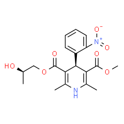 ChemSpider 2D Image | (2R)-2-Hydroxypropyl methyl (4S)-2,6-dimethyl-4-(2-nitrophenyl)-1,4-dihydro-3,5-pyridinedicarboxylate | C19H22N2O7