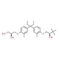 ChemSpider 2D Image | (2S)-3-[4-(3-{4-[(2R)-2-Hydroxy-3,3-dimethylbutoxy]-3-methylphenyl}-3-pentanyl)-2-methylphenoxy]-1,2-propanediol | C28H42O5