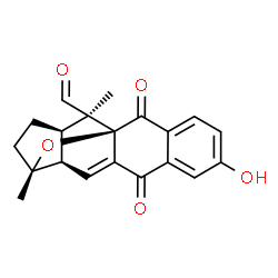 ChemSpider 2D Image | (1R,12R,13R,16S,18R)-6-Hydroxy-16,18-dimethyl-2,9-dioxo-17-oxapentacyclo[11.4.1.0~1,10~.0~3,8~.0~12,16~]octadeca-3,5,7,10-tetraene-18-carbaldehyde | C20H18O5