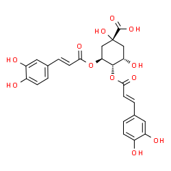 ChemSpider 2D Image | (1R,3S,4S,5S)-3,4-Bis{[(2E)-3-(3,4-dihydroxyphenyl)-2-propenoyl]oxy}-1,5-dihydroxycyclohexanecarboxylic acid | C25H24O12