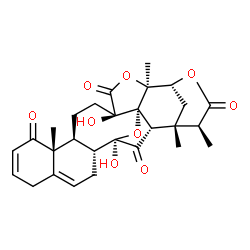 ChemSpider 2D Image | (1S,2S,3R,5R,6R,14R,15S,18R,21S,22R,25S)-5,18-Dihydroxy-1,14,21,25-tetramethyl-4,20,23-trioxaheptacyclo[20.3.1.1~2,5~.0~3,18~.0~3,21~.0~6,15~.0~9,14~]heptacosa-8,11-diene-13,19,24,27-tetrone | C28H32O9