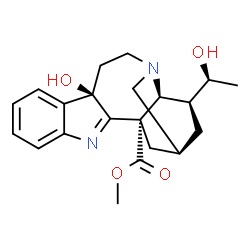 ChemSpider 2D Image | Methyl (2alpha,9beta,20S)-9,20-dihydroxy-10,16-didehydro-9,10-dihydroibogamine-18-carboxylate | C21H26N2O4