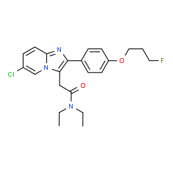 ChemSpider 2D Image | 2-{6-Chloro-2-[4-(3-fluoropropoxy)phenyl]imidazo[1,2-a]pyridin-3-yl}-N,N-diethylacetamide | C22H25ClFN3O2