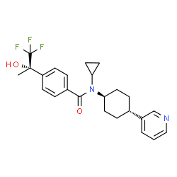 ChemSpider 2D Image | N-Cyclopropyl-N-[trans-4-(3-pyridinyl)cyclohexyl]-4-[(2S)-1,1,1-trifluoro-2-hydroxy-2-propanyl]benzamide | C24H27F3N2O2