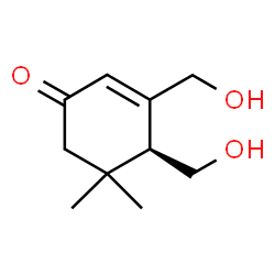 ChemSpider 2D Image | (4S)-3,4-Bis(hydroxymethyl)-5,5-dimethyl-2-cyclohexen-1-one | C10H16O3