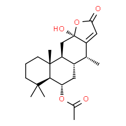 ChemSpider 2D Image | (4aS,5S,6aS,7R,10aR,11aS,11bR)-10a-Hydroxy-4,4,7,11b-tetramethyl-9-oxo-1,2,3,4,4a,5,6,6a,7,9,10a,11,11a,11b-tetradecahydrophenanthro[3,2-b]furan-5-yl acetate | C22H32O5