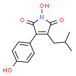 ChemSpider 2D Image | 1-Hydroxy-3-(4-hydroxyphenyl)-4-isobutyl-1H-pyrrole-2,5-dione | C14H15NO4