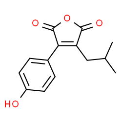 ChemSpider 2D Image | 3-(4-Hydroxyphenyl)-4-isobutyl-2,5-furandione | C14H14O4