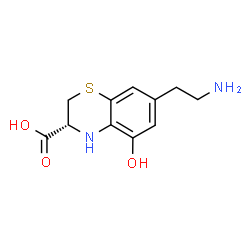 ChemSpider 2D Image | (3R)-7-(2-Aminoethyl)-5-hydroxy-3,4-dihydro-2H-1,4-benzothiazine-3-carboxylic acid | C11H14N2O3S