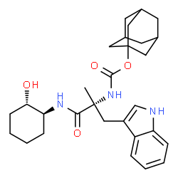 ChemSpider 2D Image | Nalpha-[(Adamantan-1-yloxy)carbonyl]-N-[(1S,2S)-2-hydroxycyclohexyl]-alpha-methyl-D-tryptophanamide | C29H39N3O4