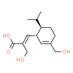 ChemSpider 2D Image | (2E)-2-(Hydroxymethyl)-3-[(1R,6R)-3-(hydroxymethyl)-6-isopropyl-2-cyclohexen-1-yl]acrylic acid | C14H22O4
