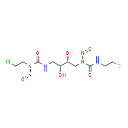 ChemSpider 2D Image | 1-(2-Chloroethyl)-3-[(2R,3R)-4-{[(2-chloroethyl)carbamoyl](nitroso)amino}-2,3-dihydroxybutyl]-1-nitrosourea | C10H18Cl2N6O6