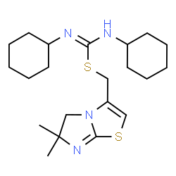 ChemSpider 2D Image | (6,6-Dimethyl-5,6-dihydroimidazo[2,1-b][1,3]thiazol-3-yl)methyl N,N'-dicyclohexylcarbamimidothioate | C21H34N4S2