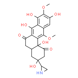 ChemSpider 2D Image | 3-(2-Aziridinyl)-3,7,8,10,12b-pentahydroxy-9,12-dimethoxy-3,4,4a,12b-tetrahydro-1,6(2H,5H)-tetraphenedione | C22H23NO9