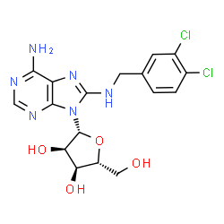 ChemSpider 2D Image | 8-[(3,4-Dichlorobenzyl)amino]adenosine | C17H18Cl2N6O4