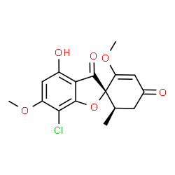 ChemSpider 2D Image | (2S,5'R)-7-chloro-4-hydroxy-3',6-dimethoxy-5'-methyl-spiro[benzofuran-2,4'-cyclohex-2-ene]-1',3-dione | C16H15ClO6