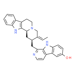 ChemSpider 2D Image | 1-{[(2R,3Z,12bS)-3-Ethylidene-1,2,3,4,6,7,12,12b-octahydroindolo[2,3-a]quinolizin-2-yl]methyl}-9H-beta-carbolin-6-ol | C29H28N4O