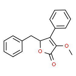 ChemSpider 2D Image | 5-Benzyl-3-methoxy-4-phenyl-2(5H)-furanone | C18H16O3