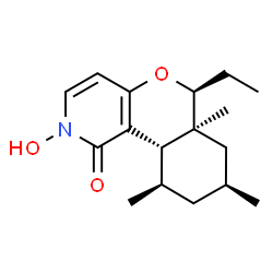 ChemSpider 2D Image | (6S,6aS,8S,10R,10aS)-6-Ethyl-2-hydroxy-6a,8,10-trimethyl-2,6,6a,7,8,9,10,10a-octahydro-1H-isochromeno[4,3-c]pyridin-1-one | C17H25NO3