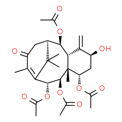 ChemSpider 2D Image | (2alpha,5alpha,7beta,8alpha,9alpha,10beta)-5-Hydroxy-13-oxotaxa-4(20),11-diene-2,7,9,10-tetrayl tetraacetate | C28H38O10