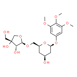 ChemSpider 2D Image | 3,4,5-Trimethoxyphenyl 2,4-dideoxy-6-O-[(2R,3R,4R)-3,4-dihydroxy-4-(hydroxymethyl)tetrahydro-2-furanyl]-beta-D-threo-hexopyranoside | C20H30O11