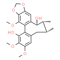 ChemSpider 2D Image | (6R,7R,8S)-2,3,13-Trimethoxy-6,7-dimethyl-5,6,7,8-tetrahydrobenzo[3',4']cycloocta[1',2':4,5]benzo[1,2-d][1,3]dioxole-1,8-diol | C22H26O7