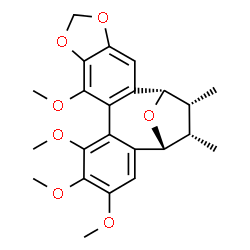 ChemSpider 2D Image | (1S,17R,18S,19R)-9,12,13,14-Tetramethoxy-18,19-dimethyl-5,7,20-trioxapentacyclo[15.2.1.0~2,10~.0~4,8~.0~11,16~]icosa-2(10),3,8,11,13,15-hexaene | C23H26O7