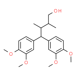 ChemSpider 2D Image | 4,4-Bis(3,4-dimethoxyphenyl)-2,3-dimethyl-1-butanol | C22H30O5