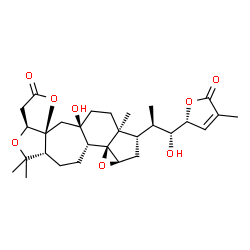 ChemSpider 2D Image | (1aR,3S,3aS,5aR,6aS,9aS,11aR,13aR,13bS)-5a-Hydroxy-3-{(1R,2R)-1-hydroxy-1-[(2R)-4-methyl-5-oxo-2,5-dihydro-2-furanyl]-2-propanyl}-3a,11,11-trimethyltetradecahydro-6H,8H-furo[3,2-b]oxireno[3',3a']inden
o[4',5':5,6]cyclohepta[1,2-c]furan-8-one | C29H40O8