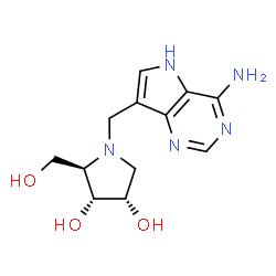 ChemSpider 2D Image | (2R,3R,4S)-1-[(4-Amino-5H-pyrrolo[3,2-d]pyrimidin-7-yl)methyl]-2-(hydroxymethyl)-3,4-pyrrolidinediol | C12H17N5O3