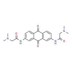 ChemSpider 2D Image | N,N'-(9,10-Dioxo-9,10-dihydroanthracene-2,7-diyl)bis[2-(dimethylamino)acetamide] | C22H24N4O4