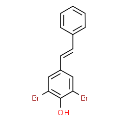 ChemSpider 2D Image | 2,6-Dibromo-4-[(E)-2-phenylvinyl]phenol | C14H10Br2O