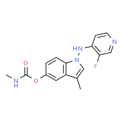 ChemSpider 2D Image | 1-[(3-Fluoro-4-pyridinyl)amino]-3-methyl-1H-indol-5-yl methylcarbamate | C16H15FN4O2