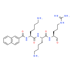 ChemSpider 2D Image | N~2~-(2-Naphthoyl)-L-lysyl-N-[(2S)-5-carbamimidamido-1-oxo-2-pentanyl]-L-lysinamide | C29H44N8O4
