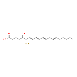 ChemSpider 2D Image | 5-Hydroxy-6-sulfanyl-7,9,11,14-icosatetraenoic acid | C20H32O3S