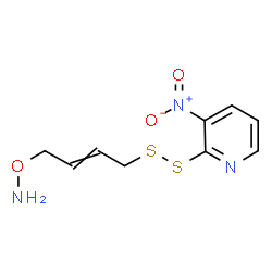ChemSpider 2D Image | 2-{[4-(Aminooxy)-2-buten-1-yl]disulfanyl}-3-nitropyridine | C9H11N3O3S2